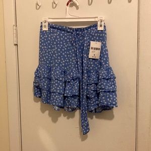 Skirt shirt size small blue and white flowers. Brand new with tags.